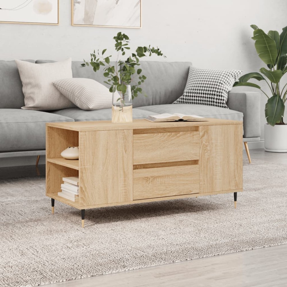 vidaXL Măsuță de cafea, stejar sonoma, 102x44,5x50 cm, lemn prelucrat