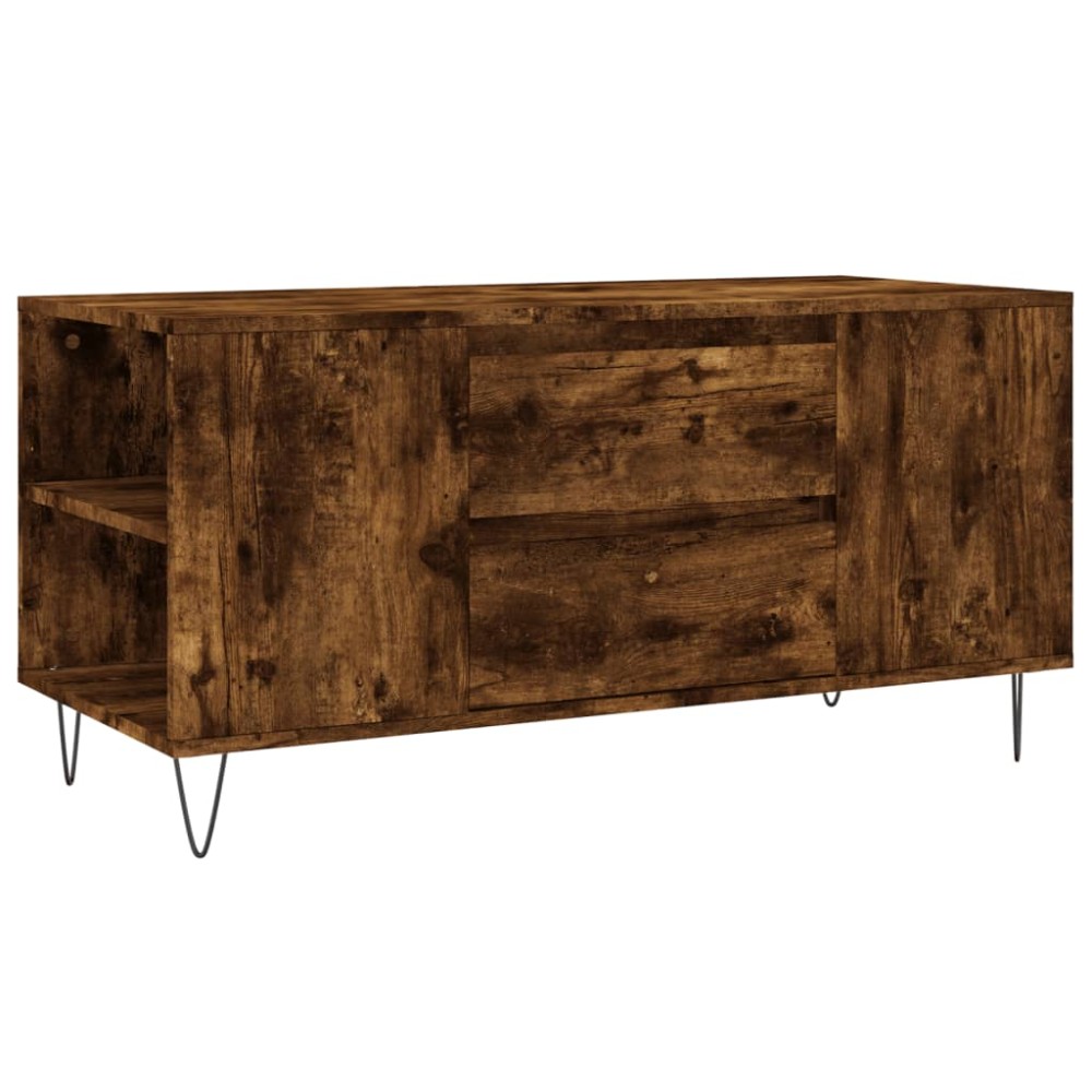 vidaXL Măsuță de cafea, stejar afumat, 102x44,5x50 cm, lemn prelucrat
