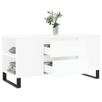 vidaXL Măsuță de cafea, alb, 102x44,5x50 cm, lemn prelucrat