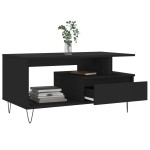 vidaXL Măsuță de cafea, negru, 90x49x45 cm, lemn compozit vidaXL Măsuță de cafea, negru, 90x49x45 cm, lemn compozit