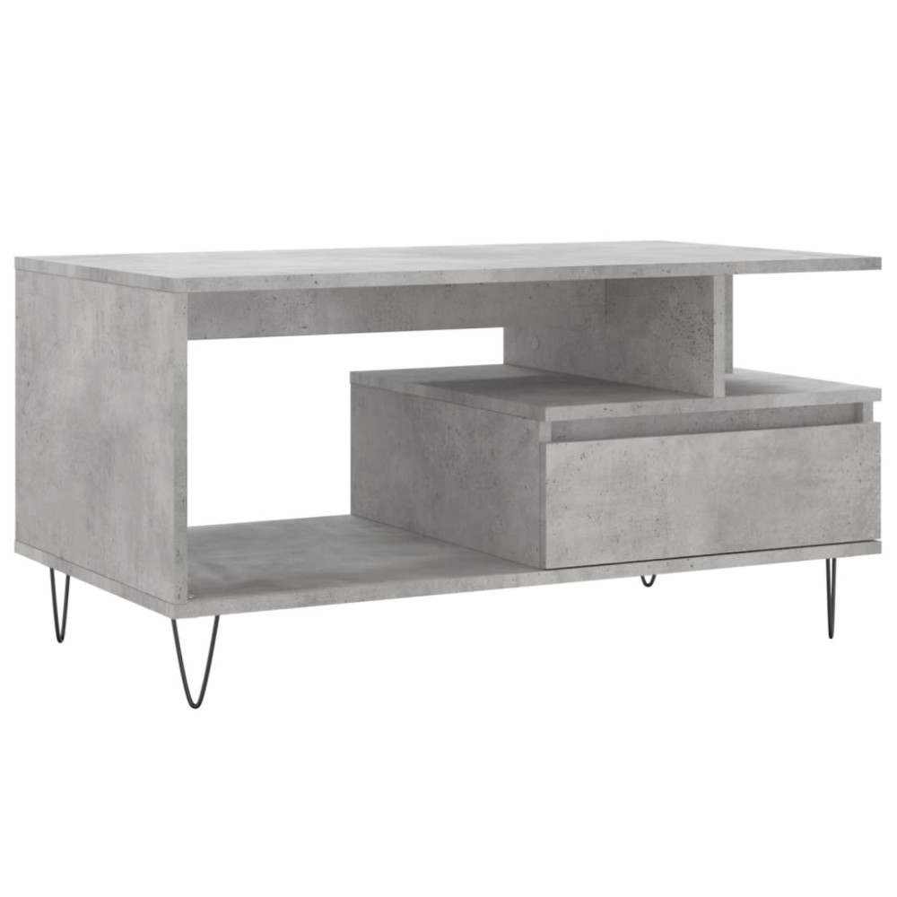 vidaXL Măsuță de cafea, gri beton, 90x49x45 cm, lemn prelucrat