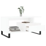 vidaXL Măsuță de cafea, alb, 90x49x45 cm, lemn prelucrat vidaXL Măsuță de cafea, alb, 90x49x45 cm, lemn prelucrat