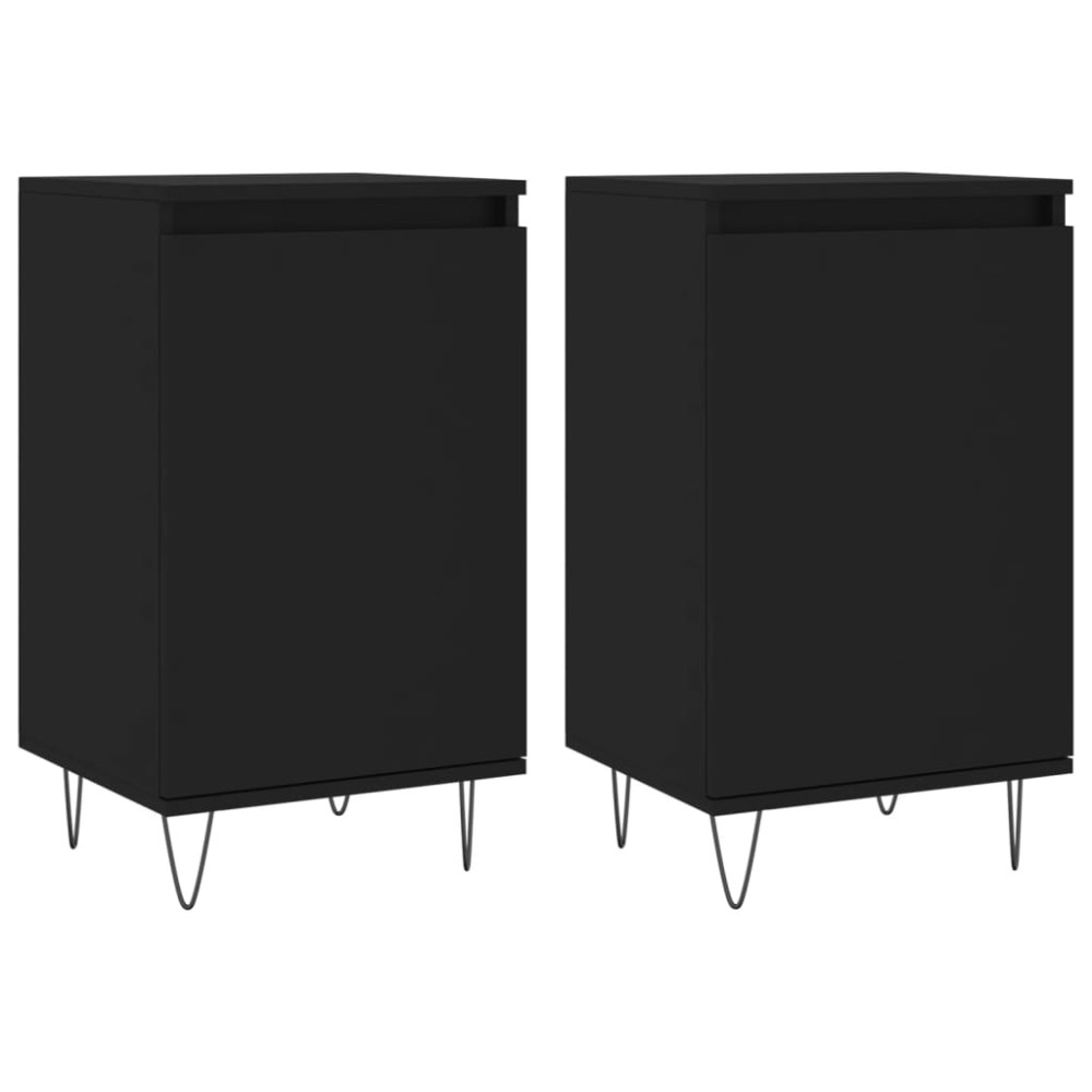 vidaXL Dulapuri, 2 buc., negru, 40x35x70 cm, lemn prelucrat