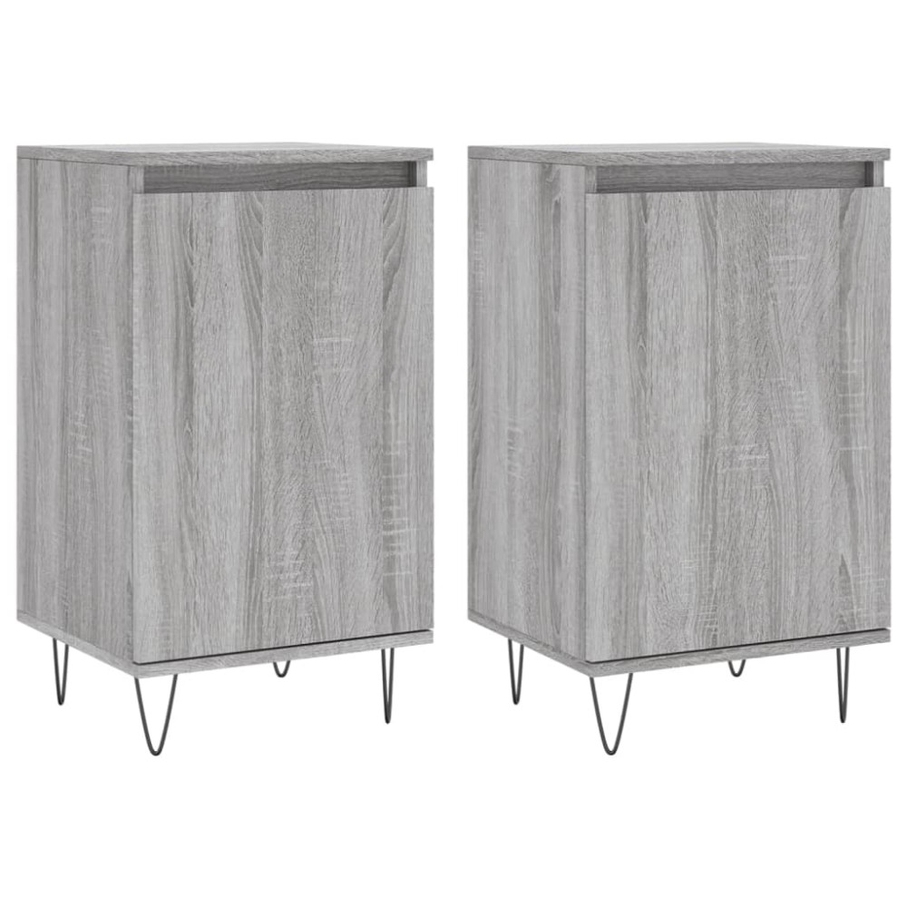 vidaXL Dulapuri, 2 buc., gri sonoma, 40x35x70 cm, lemn prelucrat