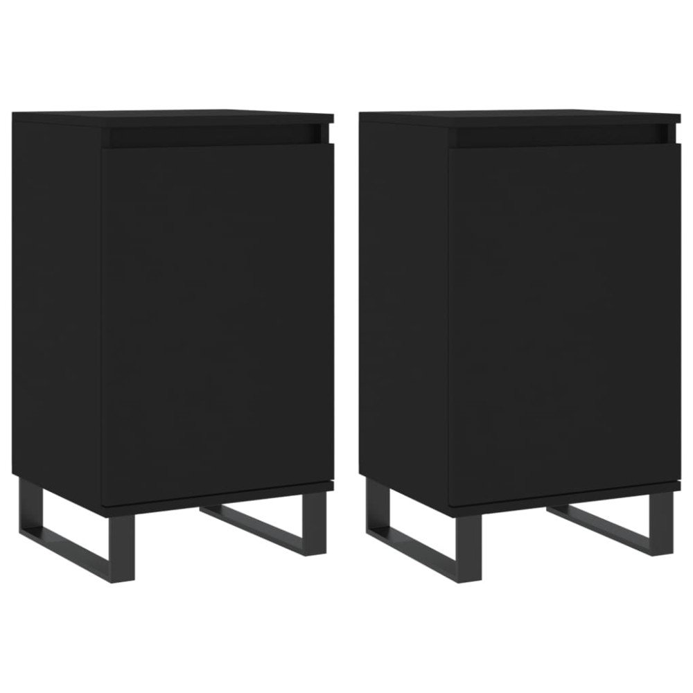 vidaXL Dulapuri, 2 buc., negru, 40x35x70 cm, lemn prelucrat
