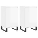 vidaXL Dulapuri, 2 buc., alb extralucios, 40x35x70 cm, lemn prelucrat