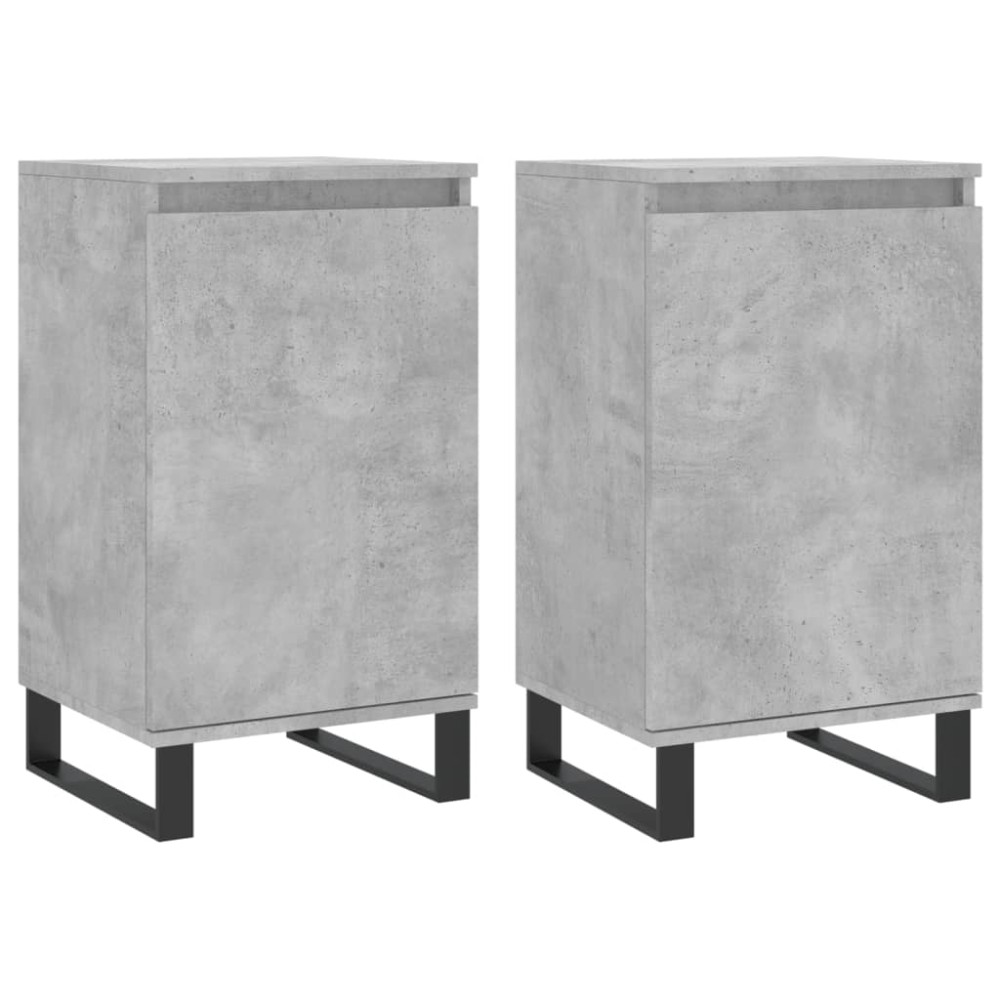 vidaXL Dulapuri, 2 buc., gri beton, 40x35x70 cm, lemn prelucrat