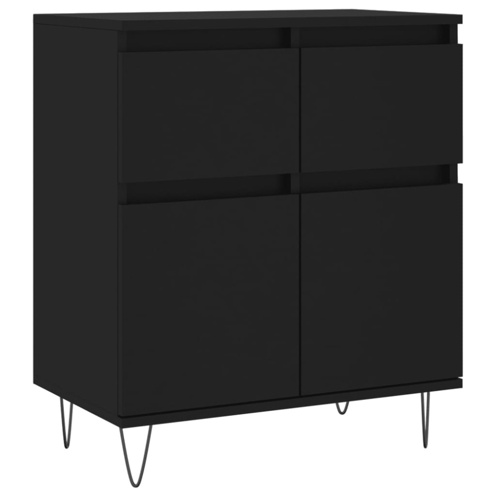vidaXL Servantă, negru, 60x35x70 cm, lemn prelucrat