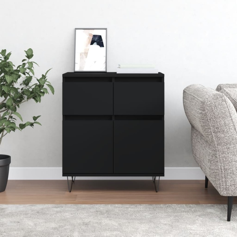vidaXL Servantă, negru, 60x35x70 cm, lemn prelucrat