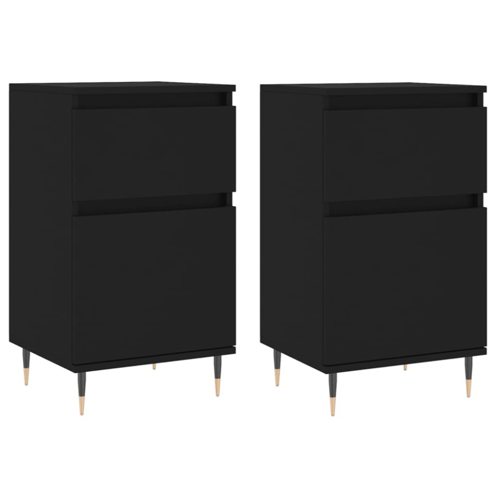 vidaXL Servante, 2 buc., negru, 40x35x70 cm, lemn prelucrat