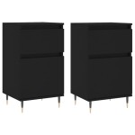 vidaXL Servante, 2 buc., negru, 40x35x70 cm, lemn prelucrat