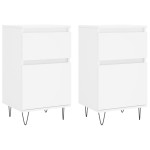 vidaXL Servante, 2 buc., alb, 40x35x70 cm, lemn prelucrat