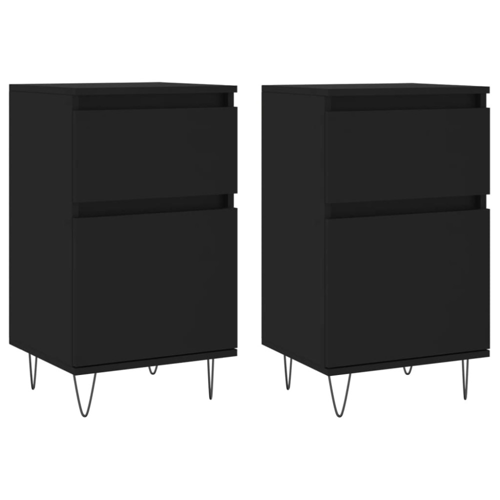 vidaXL Servante, 2 buc., negru, 40x35x70 cm, lemn prelucrat