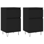 vidaXL Servante, 2 buc., negru, 40x35x70 cm, lemn prelucrat
