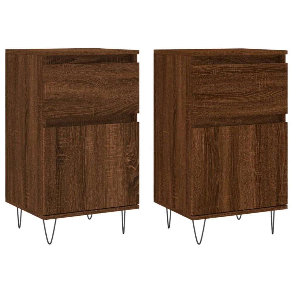 vidaXL Servante, 2 buc., stejar maro, 40x35x70 cm, lemn prelucrat