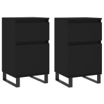 vidaXL Servante, 2 buc., negru, 40x35x70 cm, lemn prelucrat