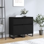 vidaXL Servante, 2 buc., negru, 40x35x70 cm, lemn prelucrat