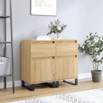 vidaXL Servante, 2 buc., stejar sonoma, 40x35x70 cm, lemn prelucrat