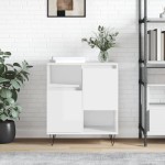 vidaXL Servantă, alb extralucios, 60x35x70 cm, lemn prelucrat vidaXL Servantă, alb extralucios, 60x35x70 cm, lemn prelucrat