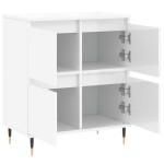vidaXL Servantă, alb extralucios, 60x35x70 cm, lemn prelucrat vidaXL Servantă, alb extralucios, 60x35x70 cm, lemn prelucrat