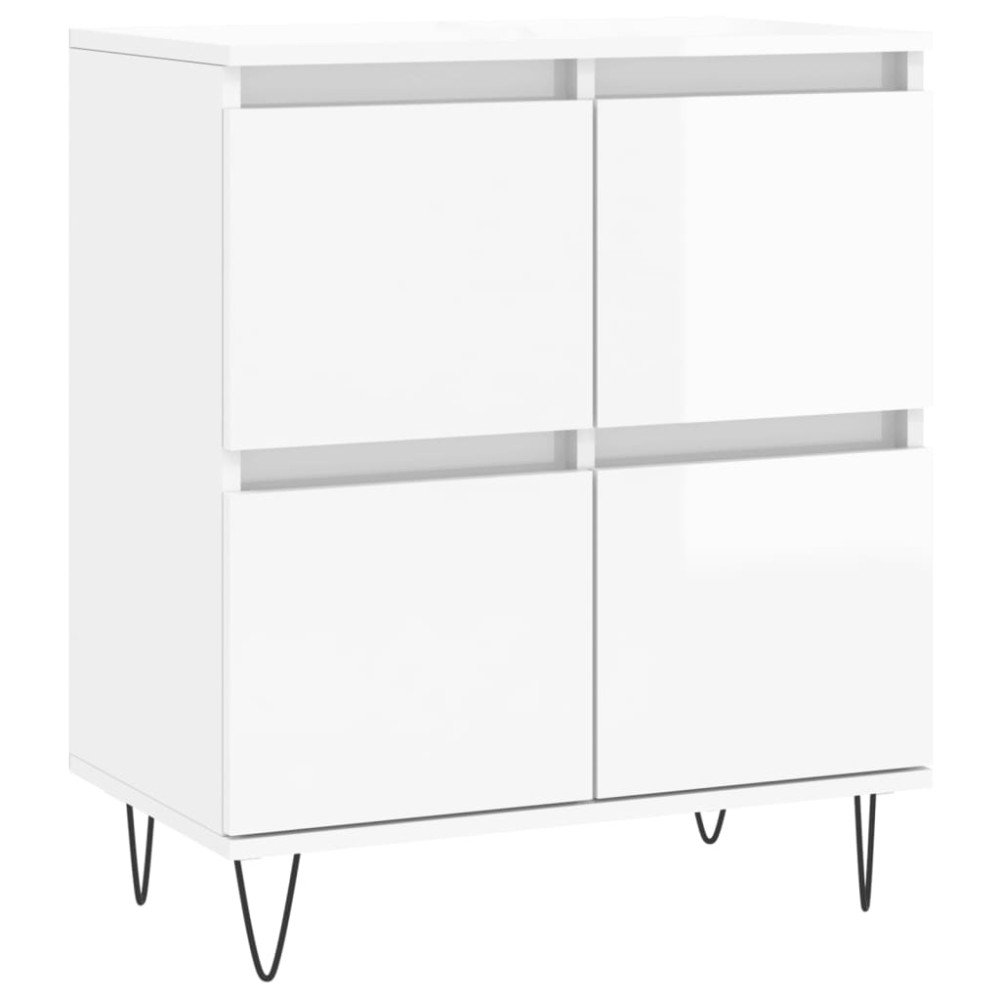 vidaXL Servantă, alb extralucios, 60x35x70 cm, lemn prelucrat