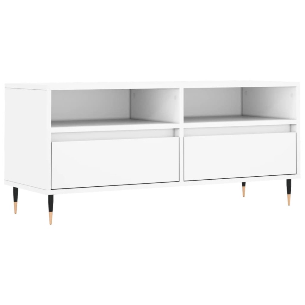 vidaXL Comodă TV, alb, 100x34,5x44,5 cm, lemn prelucrat