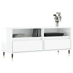 vidaXL Comodă TV, alb extralucios, 100x34,5x44,5 cm, lemn prelucrat vidaXL Comodă TV, alb extralucios, 100x34,5x44,5 cm, lemn prelucrat