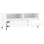vidaXL Comodă TV, alb extralucios, 100x34,5x44,5 cm, lemn prelucrat vidaXL Comodă TV, alb extralucios, 100x34,5x44,5 cm, lemn prelucrat