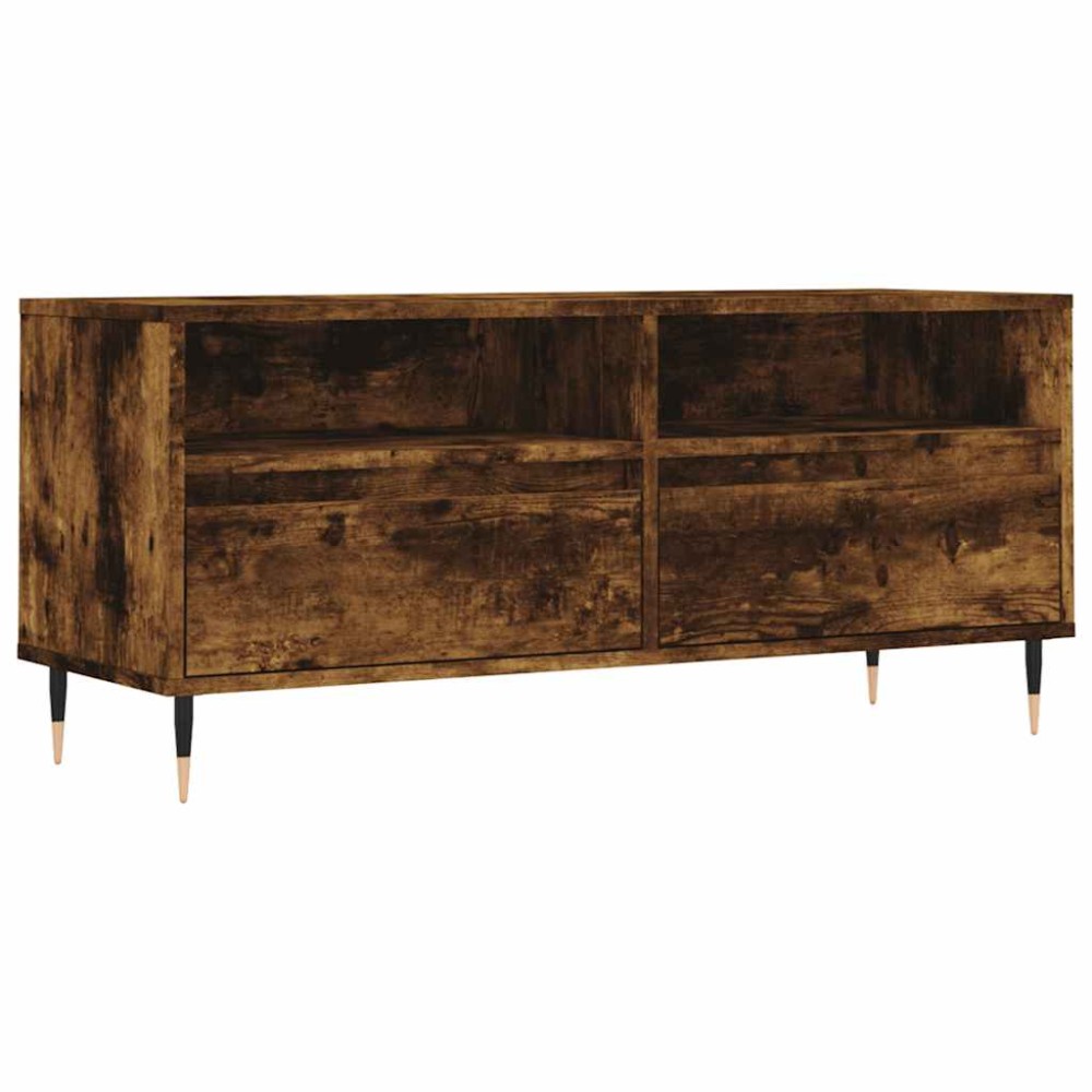 vidaXL Comodă TV, stejar fumuriu, 100x34,5x44,5 cm, lemn prelucrat
