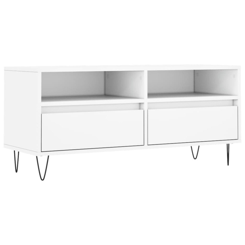 vidaXL Comodă TV, alb, 100x34,5x44,5 cm, lemn prelucrat
