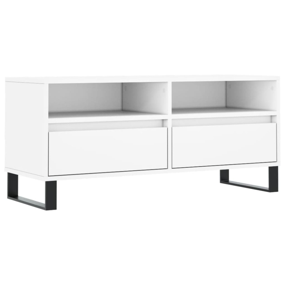 vidaXL Comodă TV, alb, 100x34,5x44,5 cm, lemn prelucrat