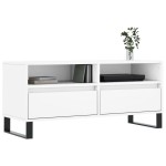 vidaXL Comodă TV, alb, 100x34,5x44,5 cm, lemn prelucrat