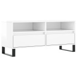 vidaXL Comodă TV, alb extralucios, 100x34,5x44,5 cm, lemn prelucrat