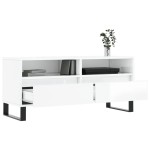 vidaXL Comodă TV, alb extralucios, 100x34,5x44,5 cm, lemn prelucrat