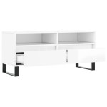 vidaXL Comodă TV, alb extralucios, 100x34,5x44,5 cm, lemn prelucrat