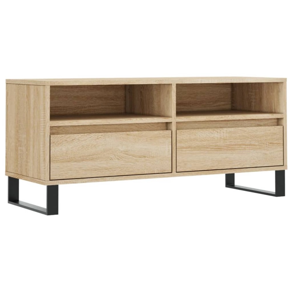 vidaXL Comodă TV, stejar sonoma, 100x34,5x44,5 cm, lemn prelucrat