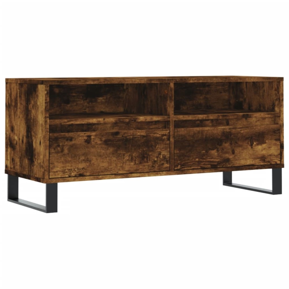 vidaXL Comodă TV, stejar fumuriu, 100x34,5x44,5 cm, lemn prelucrat
