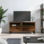 vidaXL Comodă TV, stejar fumuriu, 100x34,5x44,5 cm, lemn prelucrat vidaXL Comodă TV, stejar fumuriu, 100x34,5x44,5 cm, lemn prelucrat