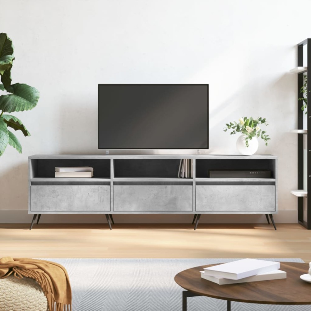 vidaXL Comodă TV, gri beton, 150x30x44,5 cm, lemn prelucrat