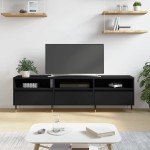 vidaXL Comodă TV, negru, 150x30x44,5 cm, lemn prelucrat