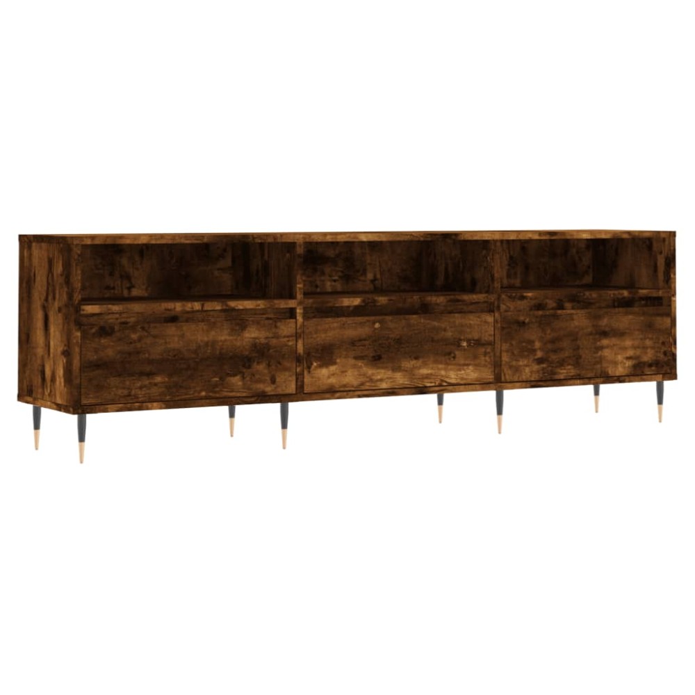 vidaXL Comodă TV, stejar fumuriu, 150x30x44,5 cm, lemn prelucrat