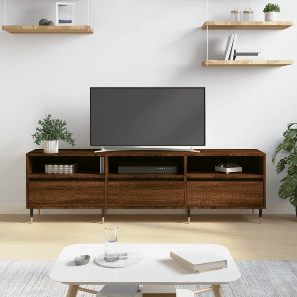 vidaXL Comodă TV, stejar maro, 150x30x44,5 cm, lemn prelucrat
