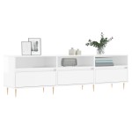 vidaXL Comodă TV, alb extralucios, 150x30x44,5 cm, lemn prelucrat