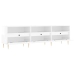vidaXL Comodă TV, alb extralucios, 150x30x44,5 cm, lemn prelucrat