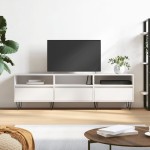 vidaXL Comodă TV, alb, 150x30x44,5 cm, lemn prelucrat vidaXL Comodă TV, alb, 150x30x44,5 cm, lemn prelucrat