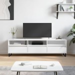 vidaXL Comodă TV, alb, 150x30x44,5 cm, lemn prelucrat vidaXL Comodă TV, alb, 150x30x44,5 cm, lemn prelucrat