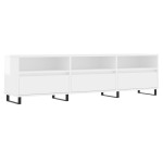 vidaXL Comodă TV, alb extralucios, 150x30x44,5 cm, lemn prelucrat