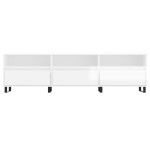 vidaXL Comodă TV, alb extralucios, 150x30x44,5 cm, lemn prelucrat