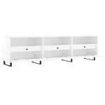 vidaXL Comodă TV, alb extralucios, 150x30x44,5 cm, lemn prelucrat