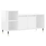 vidaXL Comodă TV, alb extralucios, 100x35x55 cm, lemn prelucrat